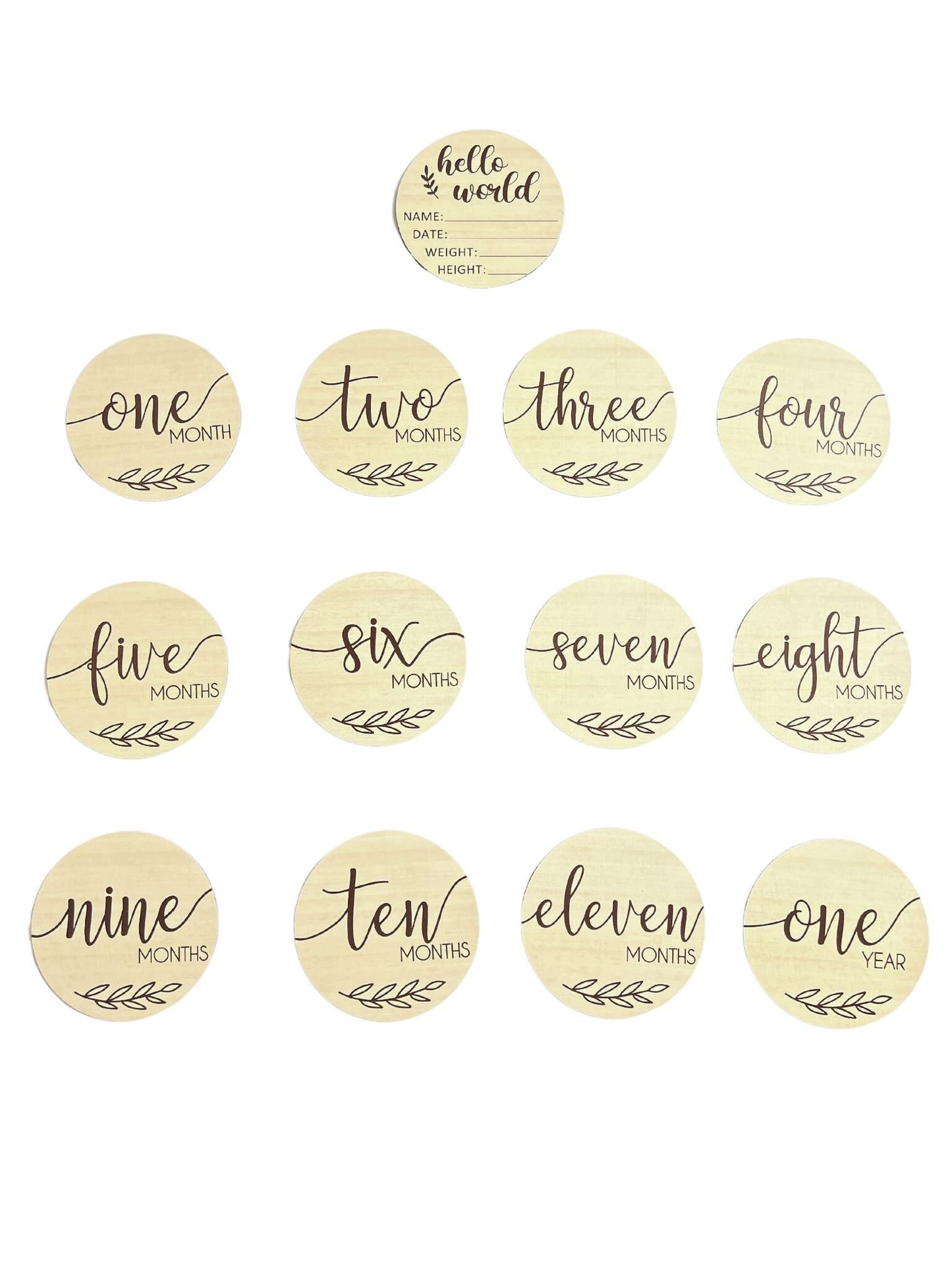 Holz Meilensteinkarten Set "Olive"