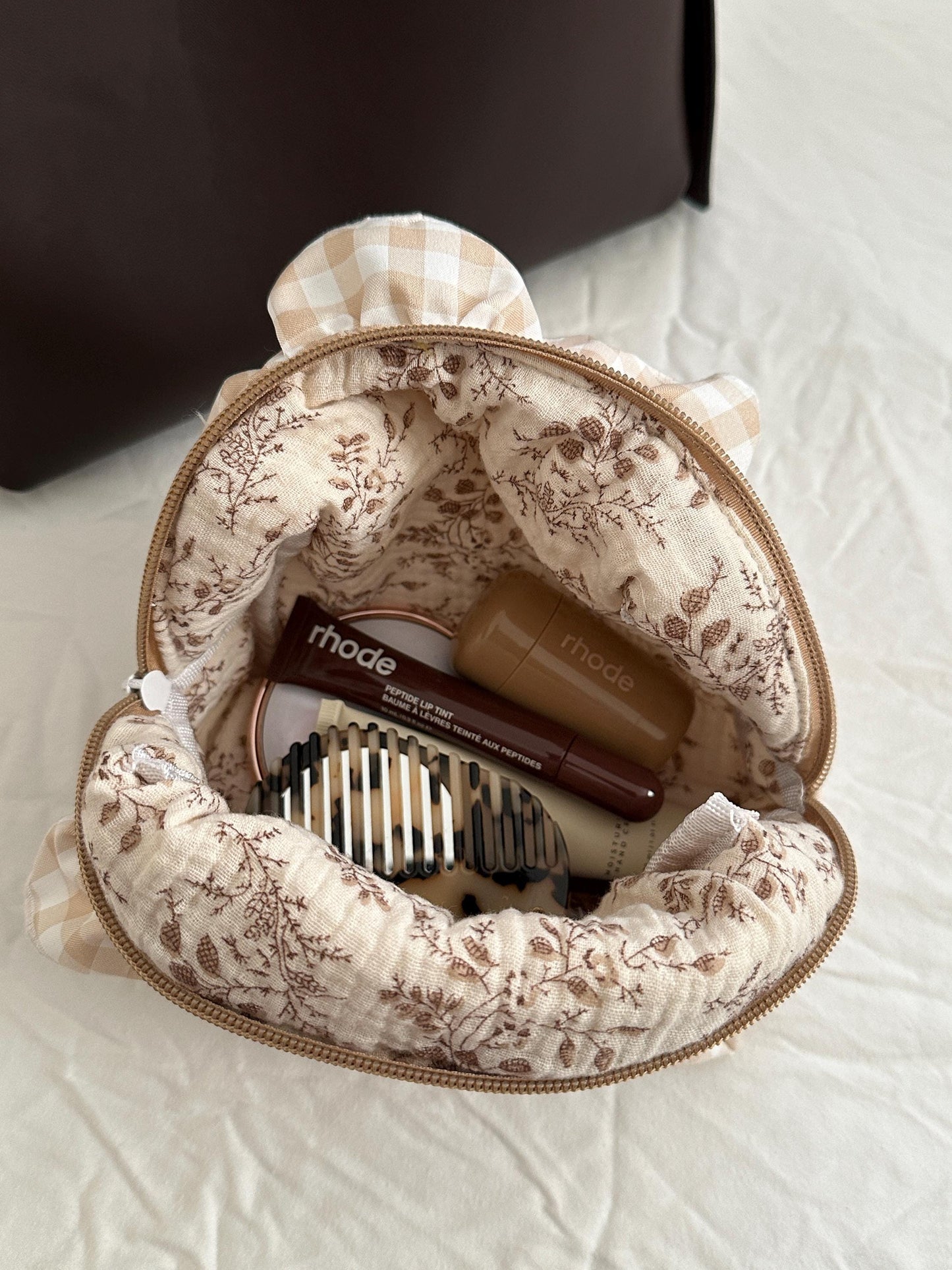 Kosmetiktasche aus Baumwolle "Vintage Plaid"