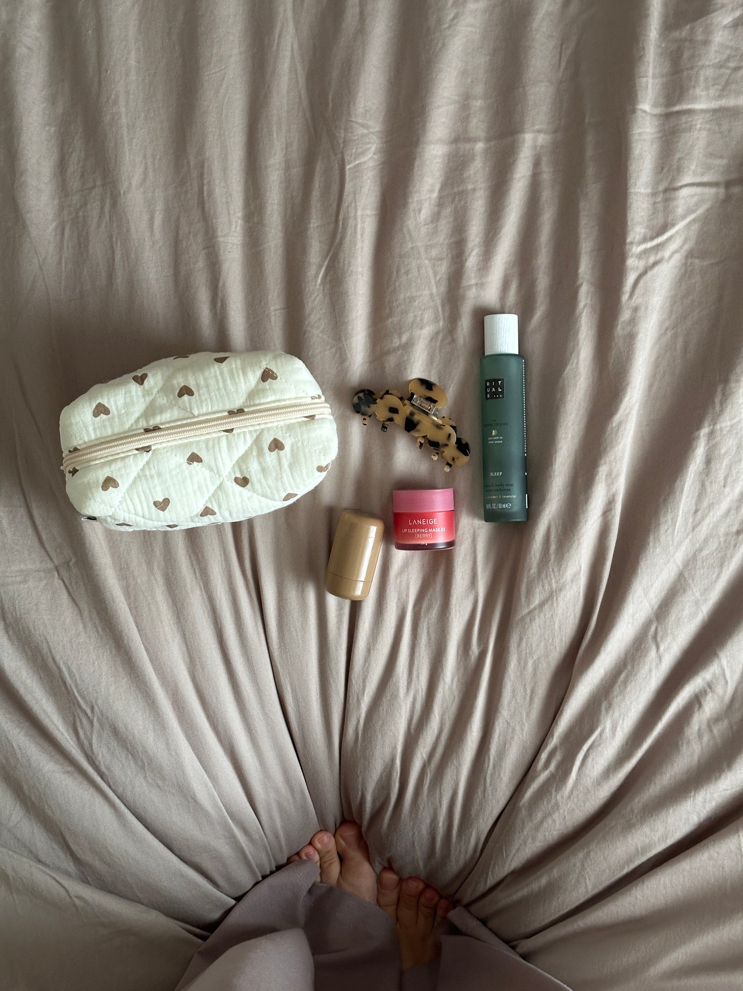 Kosmetiktasche aus Baumwolle "I heart you"