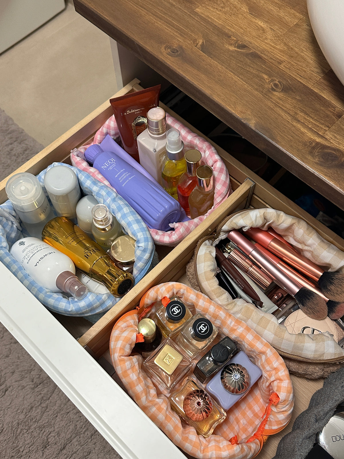Kosmetiktasche aus Frottee "Babyblue" "Pink Dream" "Aperol"