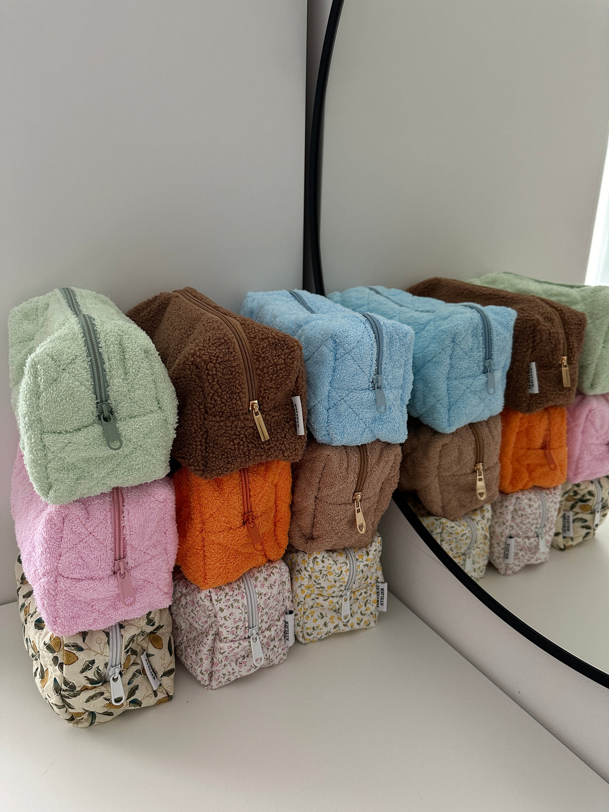 Kosmetiktasche aus Frottee "Babyblue" "Pink Dream" "Aperol"