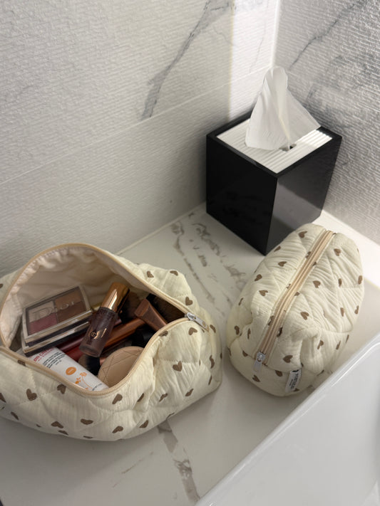Kosmetiktasche aus Baumwolle "I heart you"