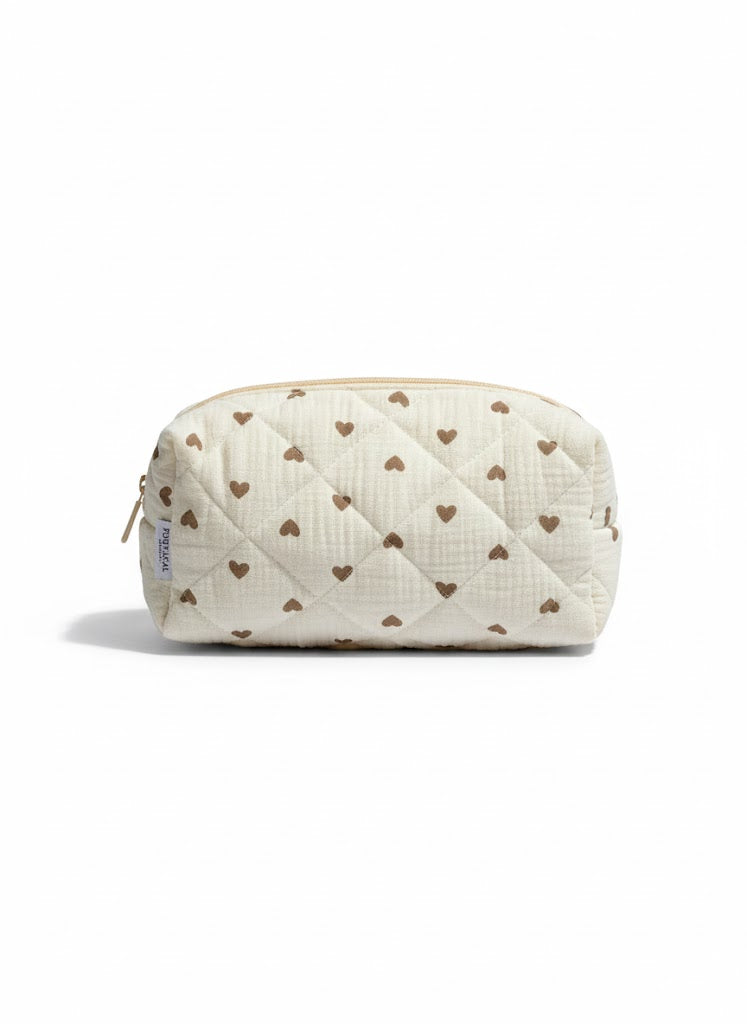 Kosmetiktasche aus Baumwolle "I heart you"